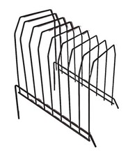 Vintage Mid Century Black WIRE Vinyl Record LP Storage Rack Holder 8 Slot