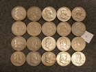 20 pc Franklin Half Dollar 90% Silver $10 face lot 6 ships FREE