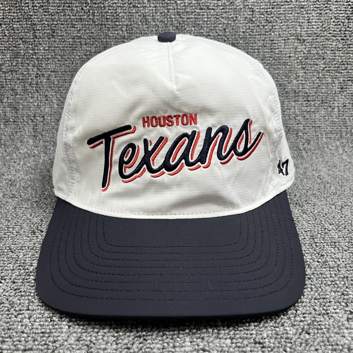 '47 Brand Houston Texans White Navy Flat Brim Snapback Hat Adjustable NFL