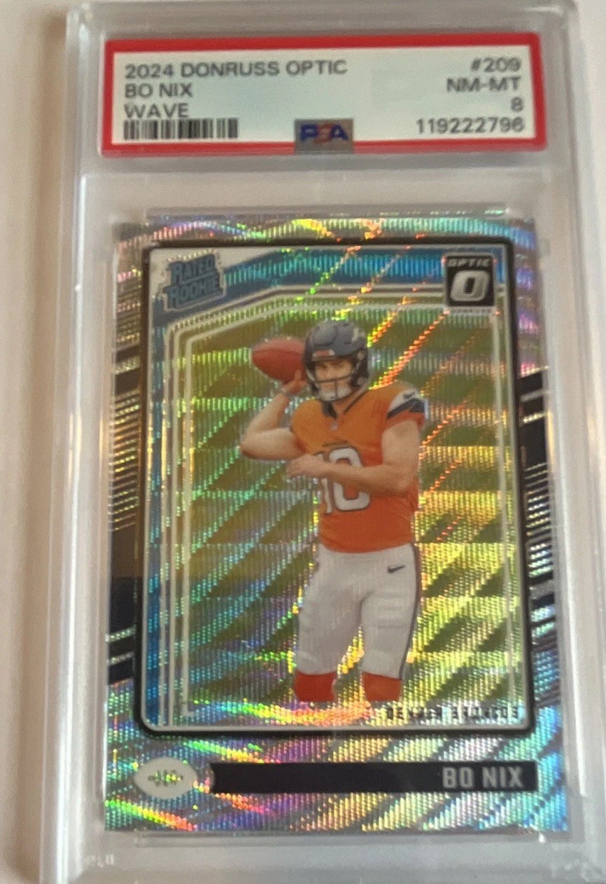 2024 Panini Donruss Optic - Rated Rookie Bo Nix #209 Wave Prizm /300 (RC)