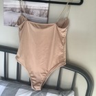 Hi Cut Beige Bodysuit (Teddie)  wit Chain Straps, size Large — photo 10