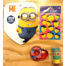 Minions Smileys Cars and Spritz Washi Tape Lot of Assorted Stickers