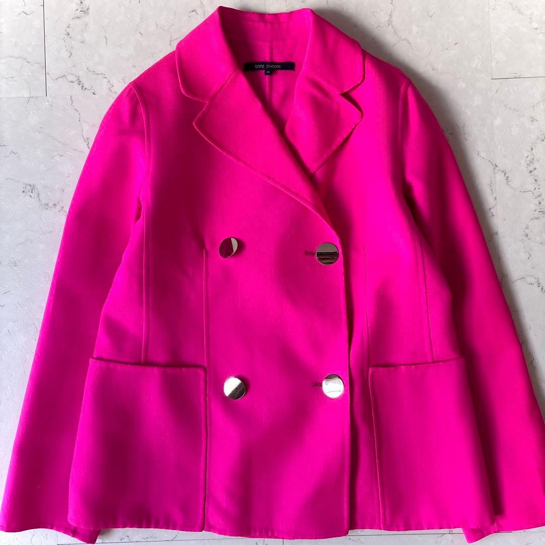SOFIE D'HOORE Wool Double Tailored Jacket Pink 36 - image 2