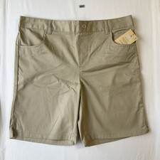French Toast Boys Shorts 16 Khaki Chino Twill School Uniform Button 7" Inseam