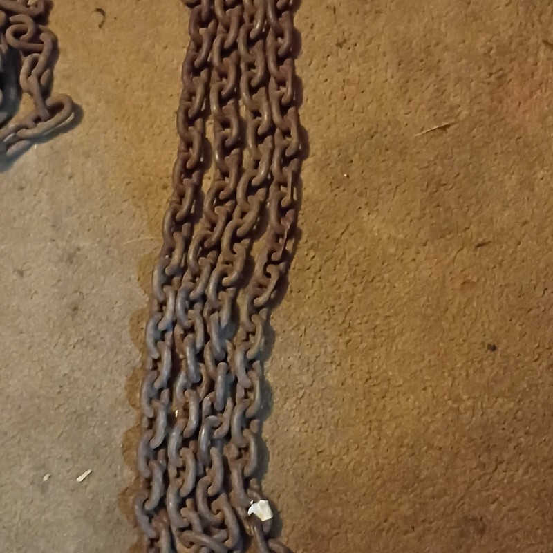 vintage heavy duty 12 ft chain with 2 hooks 