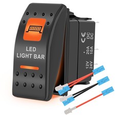 LED Light Bar Waterproof Rocker Switch Toggle On-Off 12V 24V 5Pin SPST Orange