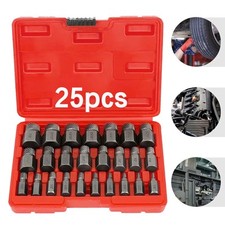 25Pcs Screw Extractor Set Hex Head Multi-Spline Easy Out Bolt Extractor Set US