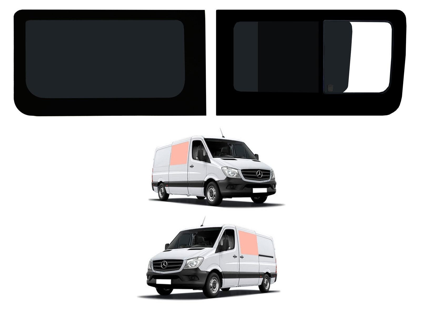 Mercedes Sprinter (2006- ) Opening Driver Fixed Passenger Side Dark Tint Windows