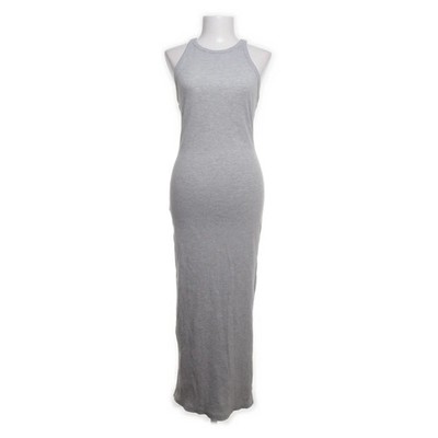 Bershka, Maxikleid, Größe: L, Grau, Baumwolle/Elasthan/Polyester, Einfarbig #5bP