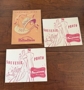 1944 Palladium CA HOLLYWOOD Souvenir Menu Photo Folder Night Club New Years Eve