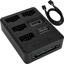 Multi Port Internal USB Hub - 5 2.0 Ports - Motherboard black