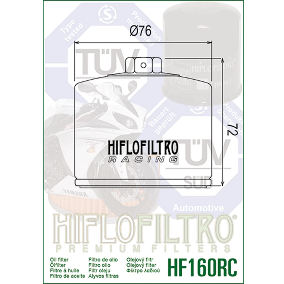 Hiflofiltro 3 Pack Oil Filter HF160RC Black BMW K 1200 S, F800GS, S1000XR - Image 2 of 2