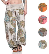 Bunte Pluderhose luftige Sommerhose Gummizug Haremshose Hippie Look Pumphose 
