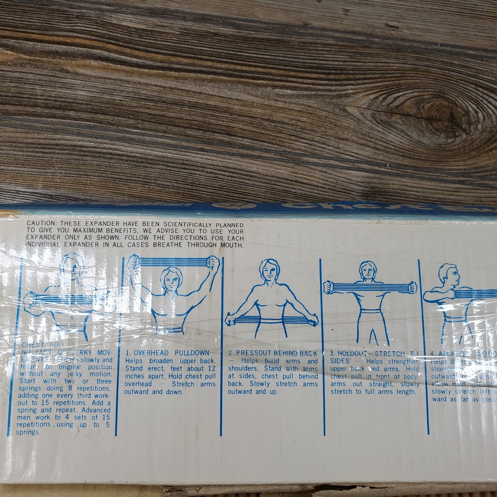 Strong Man Chest Expander Spring Pull Vintage - Never Used open box