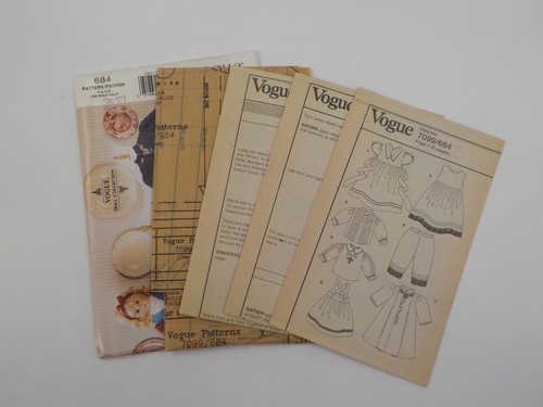 VOGUE CRAFT PATTERN #684 18" VOGUE DOLL COLLECTION HEIRLOOM CLOTHES UNCUT 1999 - Picture 5 of 15