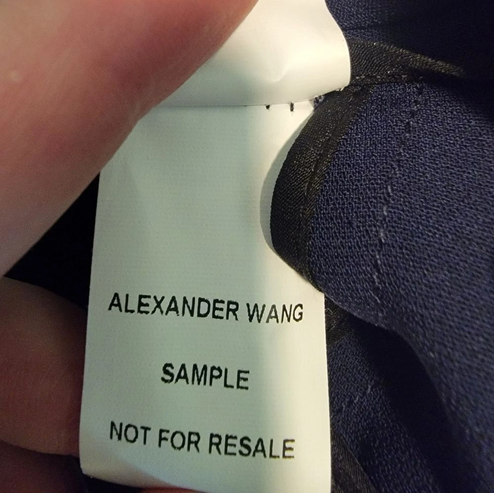 Alexander Wang Sample pantalone lana blu gamba sottile leggero