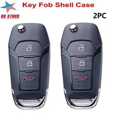 2 Keyless Flip Remote Key Shell Case Fob For Ford F-150 2015 2016 2017 2018 2019