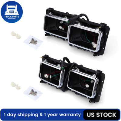 Headlight Housing Bases For Freightliner FLD 112 120 Truck Left and Right Side