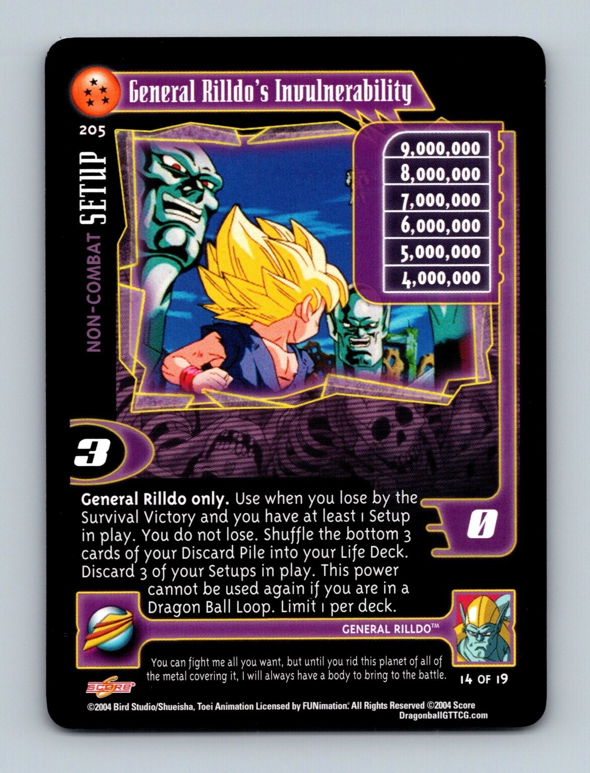 Dragon Ball GT TCG - General Rilldo's Invulnerability 205 - Score Baby ...