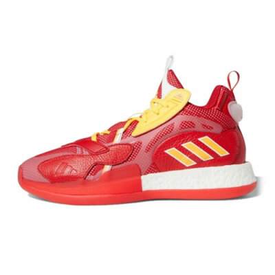 ADIDAS ATL ZONEBOOST BASKETBALL SHOES RED/ GOLD/ WHITE MENS SZ 8, WMN SZ 9.5