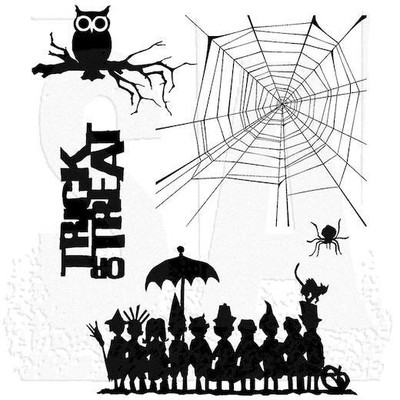 Tim Holtz klebende Gummistempel - Halloween Ausschnitte CMS139