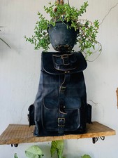 Men's Vintage Backpack Travel Rucksack Laptop Gym Bag Matured Leather Large