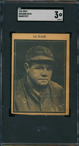 1931 W517 Babe Ruth SGC 3 AND SGC 2.5 Lou Gehrig Game Variations