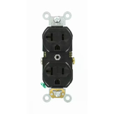 20 Amp 125 V Commercial Grade Duplex Outlet/Receptacle Black 1-Pack 