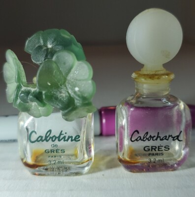 VTG Gres Paris MINI Cabochard & Cabotine Eau De Parfum EMPTY Bottles ONLY