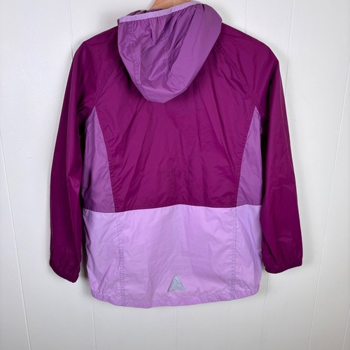 L.L.Bean Kids Windbreaker Jacket Hooded Lightweight Purple Size L 14-16 - Picture 6 of 8