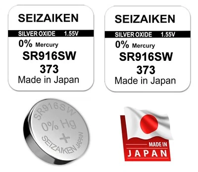 Pile SR916SW 373 - Lot de 2 Piles pour Montre - Seiko Seizaiken - Made In Japan
