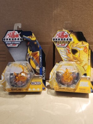 Lot of 2 Bakugan Legends Nova Pegatrix & Evolution Platinum Blitz Fox