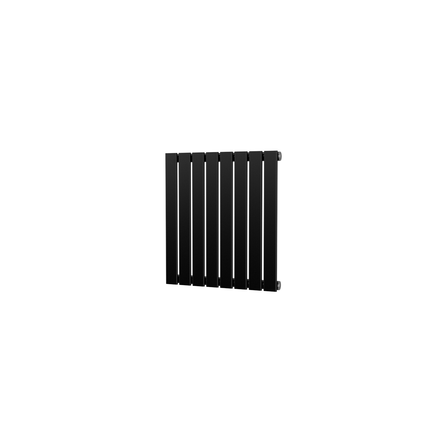 UK Radiators Black Horizontal Flat Tube Heater Designer Single Panel 600x544mm
