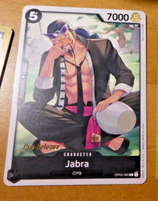 ONE PIECE ENGLISH CARD GAME CARTE PRE RELEASE Jabra OP03-085 EN MINT