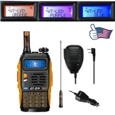 Baofeng GT-3TP MarkIII 1/4/8Watt 2m/70cm Band VHF UHF Transceiver + Speaker Mic
