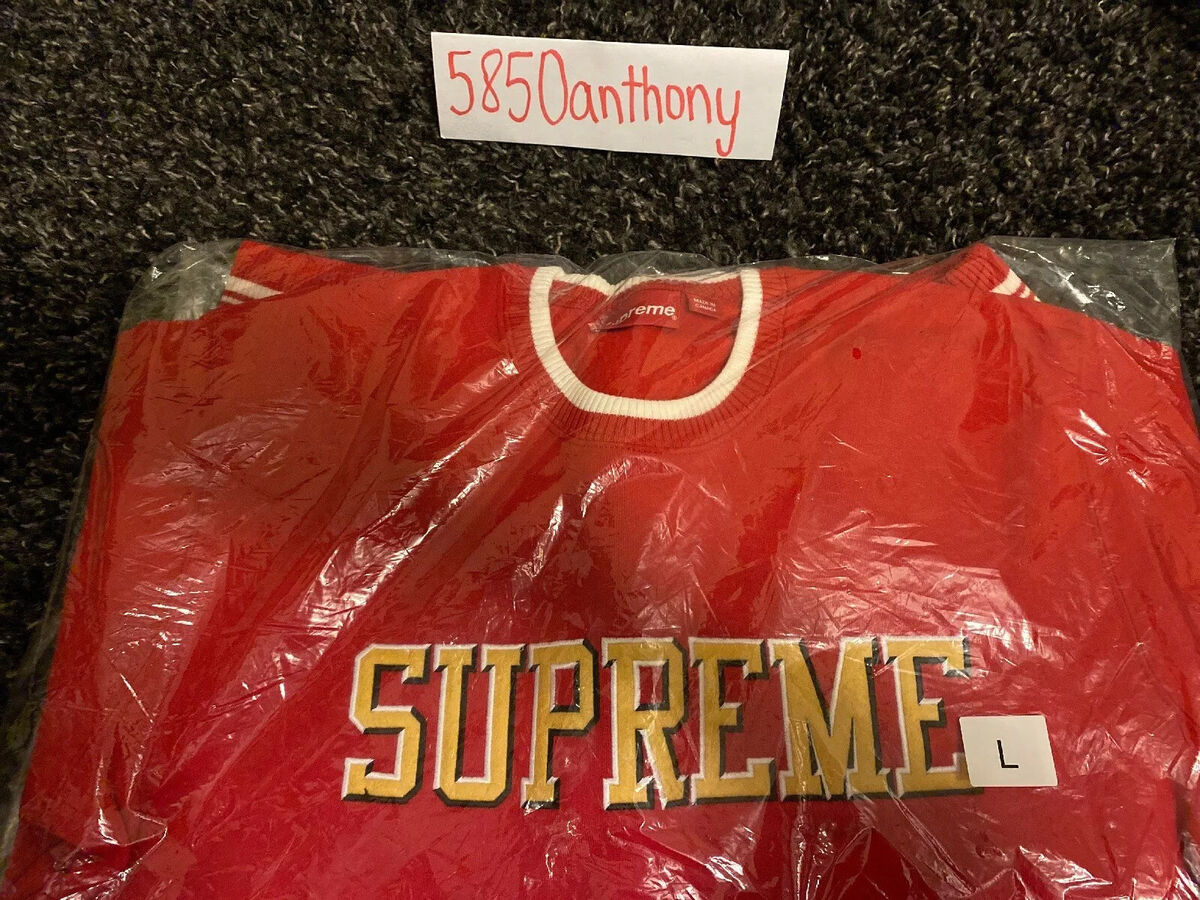 Supreme Felt Shadow Crewneck L Red