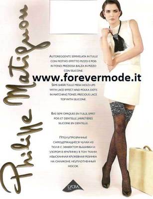 Hold-Ups Woman Matignon Tulle With Pattern Lace Polka Dot & Flounce Art. Infini
