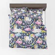 Unicorn Duvet Cover or Comforter girls pink bedding Twin Queen rainbow girly