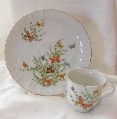 Vintage China The Shafford Co Ectasy Pattern Luncheon Set 8" Plate w Cup