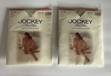 2 Pair Jockey Sheer  Comfortable Thigh Highs ANTIQUE WHITE Medium-Tall NOS