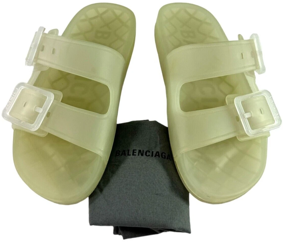 Sandali da donna BALENCIAGA Plastica Trasparente Fibbia Maiorca 37 7 US