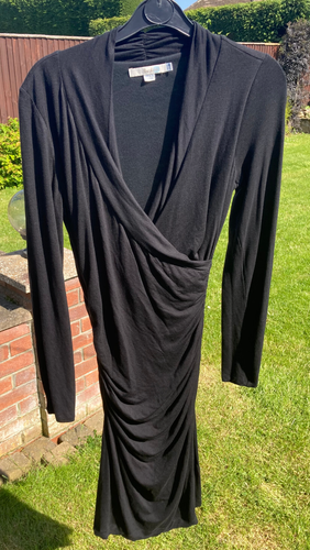 Boden Draped Rouched Side Dress size 8 reg black colour WW162 ---B31A--- - Picture 3 of 4