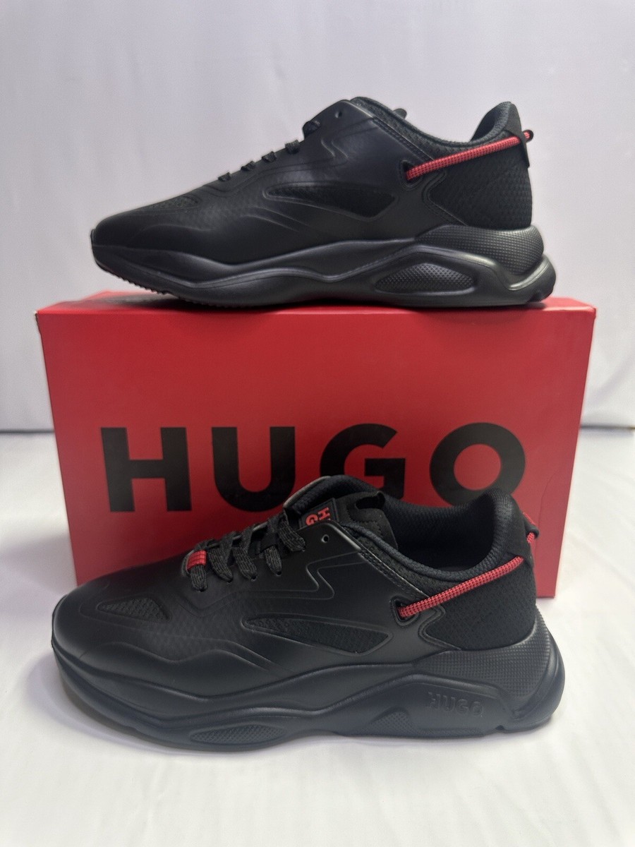 New Hugo Boss Men's Leon Runner Trainers in Black 50503064