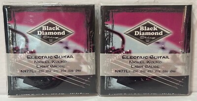 Black Diamond Electric Guitar Nickel Wound Light Gauge Strings N477L Lot Of 2
