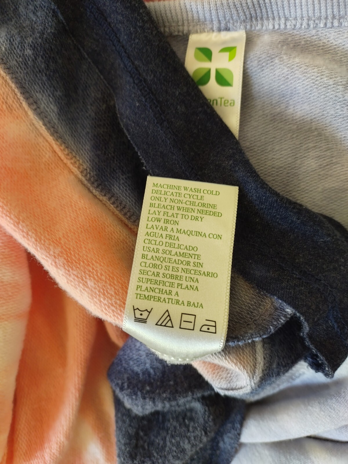 Green Tea Pullover Womens Sz XL Tie Dye  V Neck Long Sleeve Sweatshirt Top