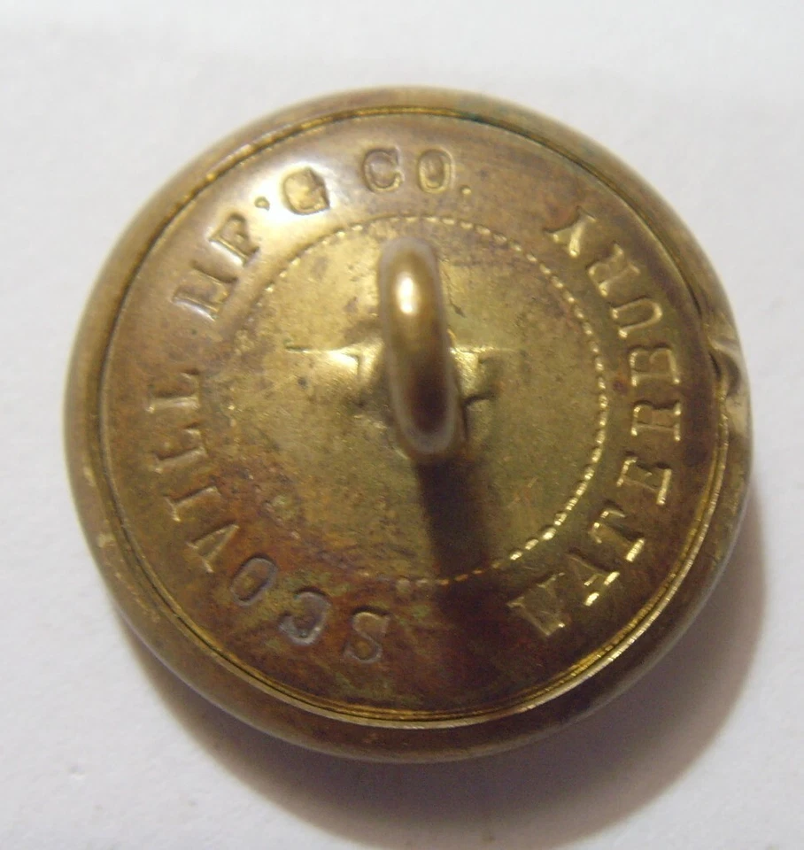 Antique 24 mm collector button gold tone metal America Great seal 53452 - Image 2 of 3