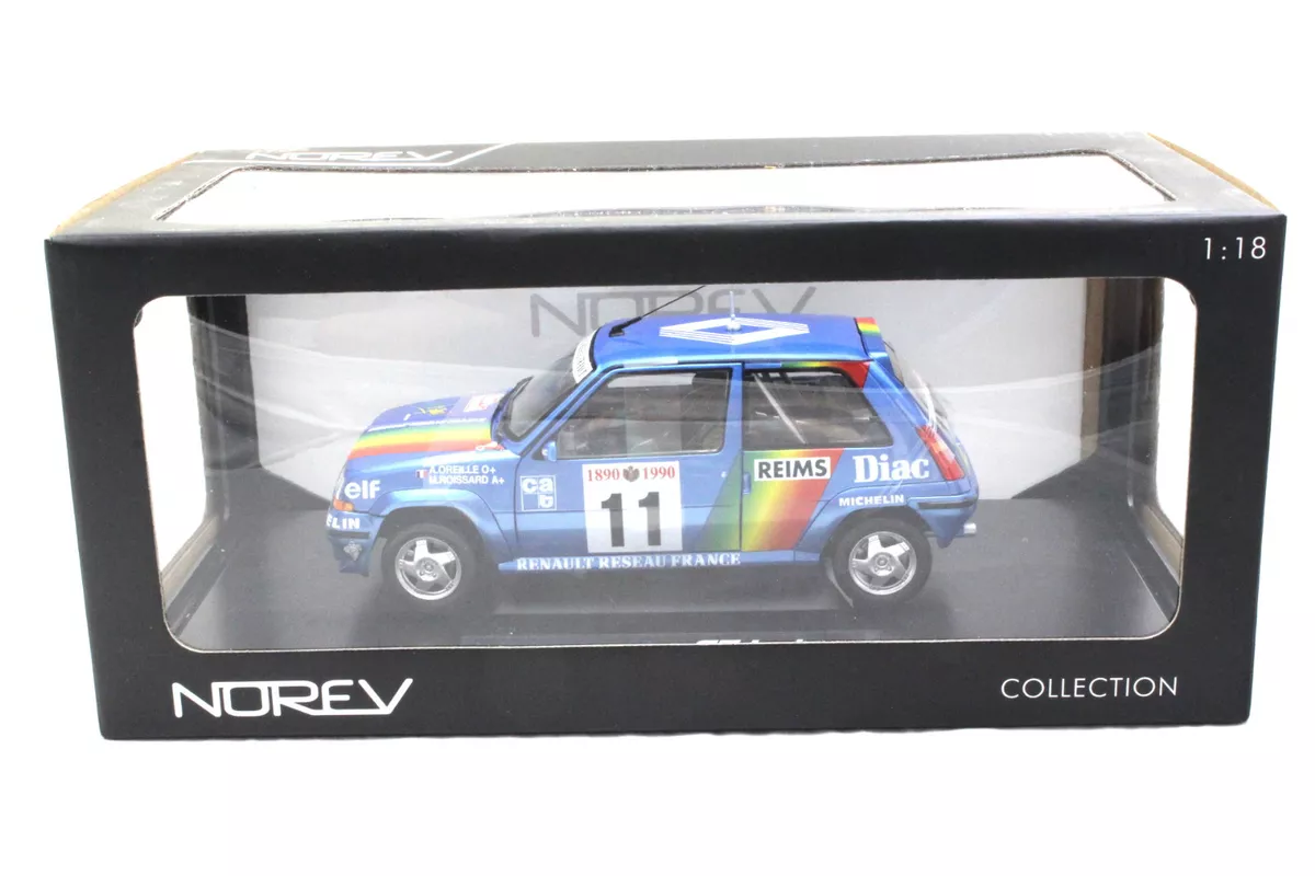 NOREV 1990 RENAULT 5 GT TURBO RALLEY MONTE CARLO BLUE 1/18 DIECAST CAR