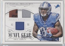 2014 National Treasures Rookie NFL Gear Materials Triple 44/99 Eric Ebron 0b2