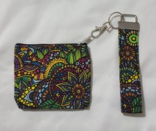 Be Unique Be You Wristlet Coin Purse Girls Multicolor Paisley Travel Storage NWT