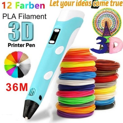 Kinder-3D Stifte Set 3D Druckstift 36m 12Farben PLA Filament DIY 3D Printing Pen